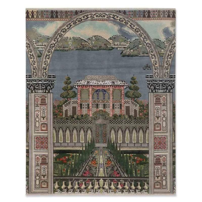 Mughal Gardens Hand Knotted Woollen And Viscose Rug