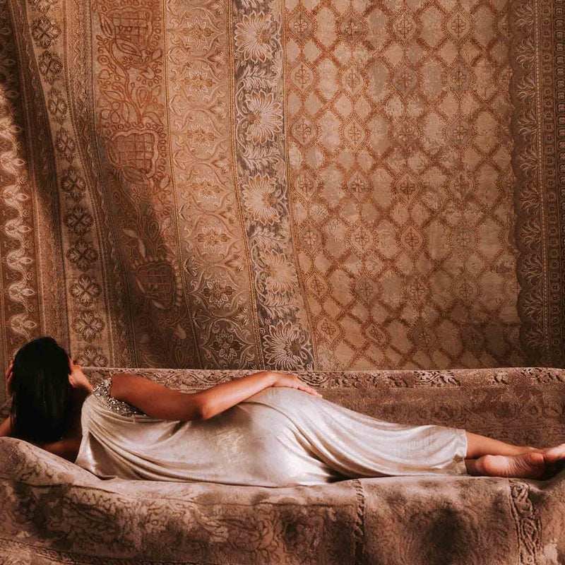 Sepia Hand Knotted Woollen Viscose And Silk Rug