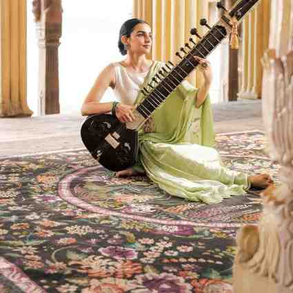 Feraghan Hand Knotted Woollen And Silk Rug